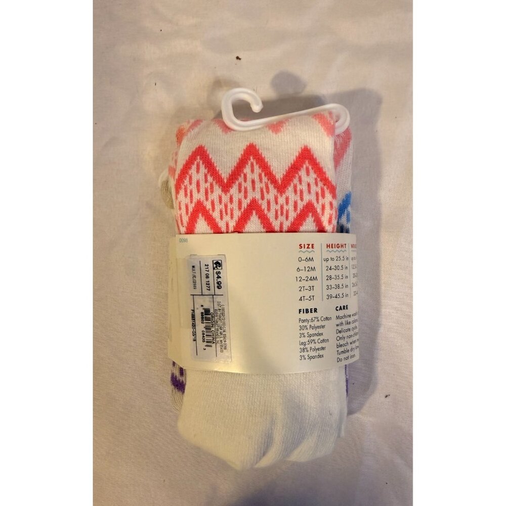 Girls Tights Infant New NWT 12m 24M White Pattern Cat & Jack